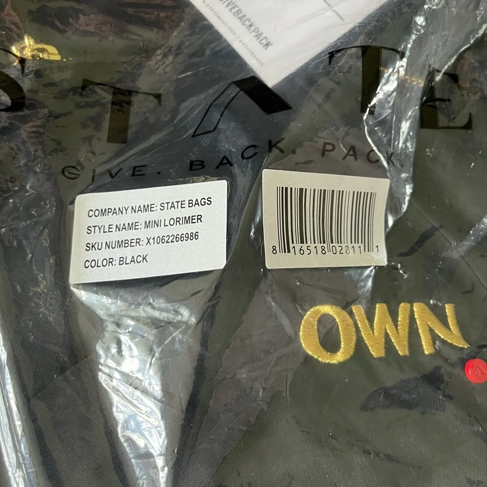 STATE Bags Mini Lorimer OWN Black Backpack- Oprah
